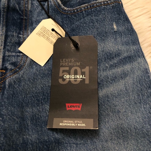 Levi’s 501 Original High Rise Straight Leg Blue Denim Premium Jeans 26 x 30 - Picture 2 of 16